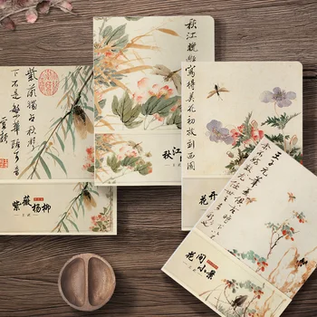 A5 Esteettinen Notebook Kiinalainen Maalaus Kalligrafia Chinoiserie Tyhjä Sisältä Journal Päiväkirja Opiskelija Koulu Paperitavarat