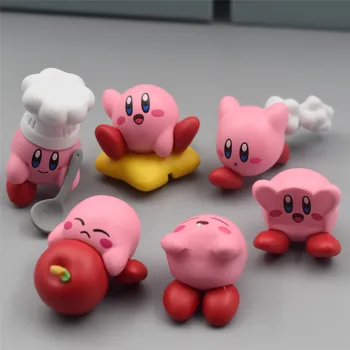 Kirby Anime Pelejä Kawaii Sarjakuva Vaaleanpunainen Kirby Taaperrus Dee-Doo-nukke Mini-Nukkeja Leluja Kokoelma Leluja Lapsille, Syntymäpäivä Lahjoja