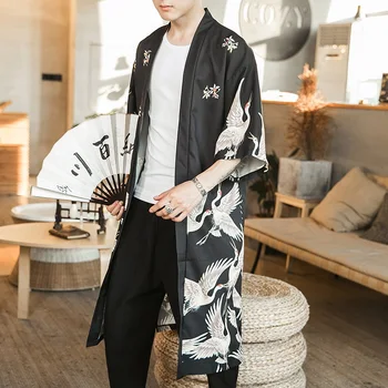 Havaiji-Paita, Miesten Vaatteet 2020 Japanin Streetwear-Pitkät Kiinan Miesten Paita Viileä Pusero Miesten Kimono Cardigan AZ2003