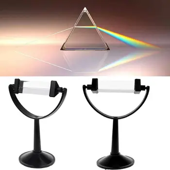 Optinen Lasi Triple Kolmion Prisma Seistä Fysiikan Opetuksen Valon Spektrin