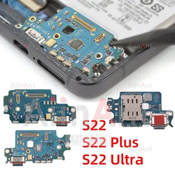 Alkuperäinen USB-Portti Laturi Hallituksen Dock-Liitin Latauksen Flex-Kaapeli Samsung Galaxy S22 Ultra Plus S22+ S901B S906B S908B 5G