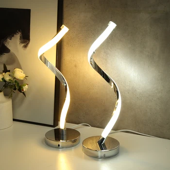Moderni LED-Kierre Taulukko Valo Pöytä Yöpöytä Lamppu Akryyli Metalli silmiensuojaus Käsittelyssä Oppimisen Valkoinen Lämmin Valo Olohuone
