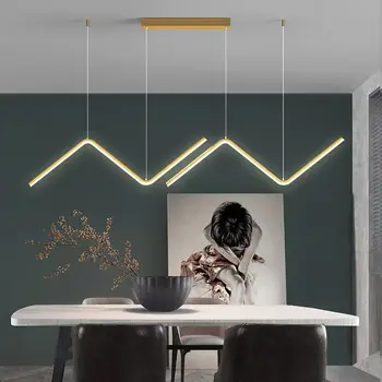 Moderni LED Riipus Valo Minimalistinen Gold Kattokruunu Putkimainen Ravintola Keittiö Toimisto Kahvia Sisäuima-Koriste-Lamput