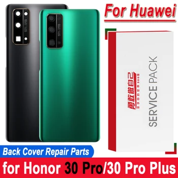 100% Alkuperäinen Huawei Honor 30 Pro Plus-Takaisin paristokotelon Kansi Taka Lasi Oven Paneeli Tapauksessa Akun Kansi Kameran Linssi