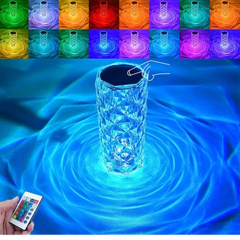 LED-Kristalli pöytälamppu Nousi Projektorin 3/16 RGB-Väri Touch - /Kauko-Ohjaus Romanttinen Akryyli Himmennys Tunnelman Puolueen Yön Valo