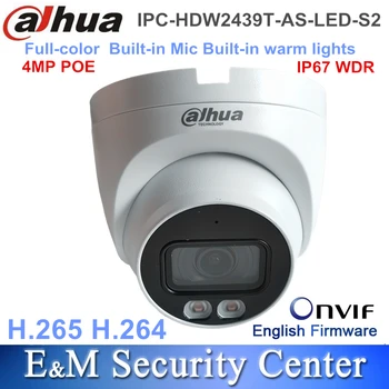 Alkuperäinen Dahua IP-4Mp IPC-HDW2439T-KUIN-LED-S2 Lite POE-Full-Color Sisäänrakennettu Mikrofoni Dome Silmämuna Verkko Kamera