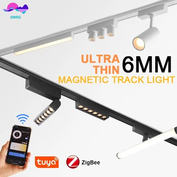 Smart Home Tuya Himmennys 6MM Ultra-Ohut Kattoon 48V Magnetic Track Light System Ohut Ohut Pinta, joka on Asennettu Lineaarinen Valo