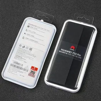 Alkuperäinen Huawei P50 Pro/P50Pro Smart View Flip Cover Nahka Puhelin Tapauksessa Täynnä Takaisin Suojaava Matkapuhelin Kuori Kestävä