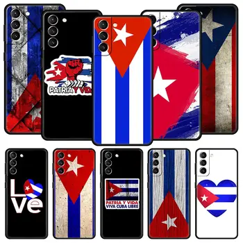 Kuuban lippu Taiteen Tapauksessa Samsung Galaxy S21 S22 S20 Ultra FE 5G S23 S9 S10 Plus Huomautus 20 10 Lite S10E Silikoni Puhelimen Kansi Musta