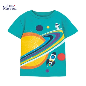Vähän maven 2023 Uusi Poikien T-Paidat Sarjakuva Maailmankaikkeus Spaceman Lasten t-paidat Puuvilla Vauva Pojat Topit Tees Vaatteita