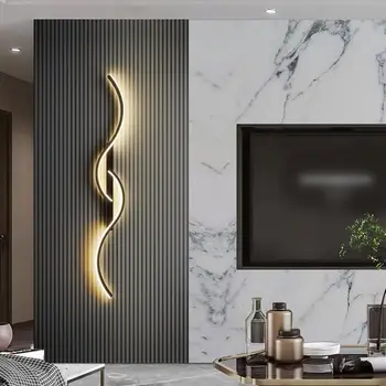 Luova nauhat valo luxury seinä lamppu olohuone, TV tausta seinä säleikkö äärimmäisen yksinkertainen moderni portaikko, makuuhuone vuode