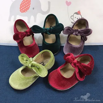 ULKNN Lasten tyttöjen kengät Mary Jane velvet prinsessa kengät baletti kengät käsintehty pehmeä pohjainen kangas kengät vauvan kengät