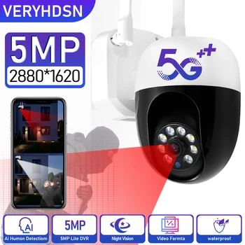 5MP 5G Wifi-IP-Outdoor-valvontakamera-Iltana värinäyttö Digital Home Kamerat Langaton Turvallisuus Smart Seuranta Vedenpitävä