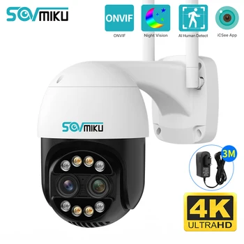 8 MEGAPIKSELIN 4K-Dual-Objektiivi, Älykäs IP-Kamera, 8x Hybridi Zoom-Night Vision-ONVIF Ihmisen Havaita WiFi Valvonta PTZ-Kamera Security Protection