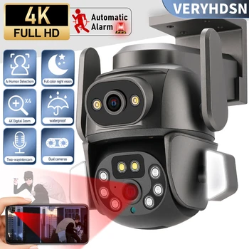 VERYHDSN 8MP 4K PTZ-IP-Kamera Wifi-4x Zoom-Dual-Objektiivi Kamera ONVIF Security Valvonta Video Koko Väri Night Vision Ulkouima