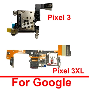 Sim-korttikelkan paikkaan Aluksella Google Pixel 3 3XL SIM-Kortin Lukija Saajan Aluksella Mikrofoni-Liitin Flex Kaapeli-Vaihto-Osat