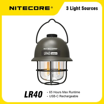 NITECORE LR40 USB-C-Ladattava Camping Lyhty 100Lumens Kannattavan Lamppu ulkovalaistus Leirin Valo Akun Kanssa
