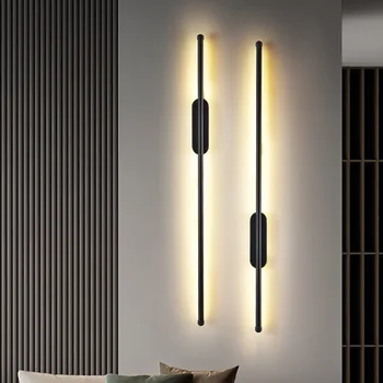 60CM Pitkä kaistale seinä lamppu valo ylellinen makuuhuone yöpöydän lampun moderni yksinkertainen Pohjoismainen olohuone tausta seinä lamppu AC85-265V