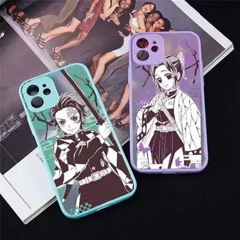 Kimetsu Ei Yaiba Demon Slayer Anime Phone Tapaus IPhone Pro 13 11 12 Mini 14 PRO MAX 7 8 SE20 Selvää, Matte Kova takakansi Capa