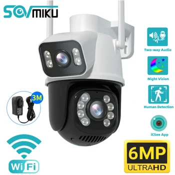 6MP Wifi-IP-kamera Ulkouima-1080P WiFi Valvonta PTZ-Kamera Automaattinen Seuranta-kaksisuuntainen Audio CCTV Kamera Security Protection