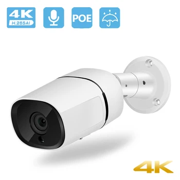 4K 8MP 4MP H. 265 Ultra HD-POE-IP-Kamera Audio AI Humanoid Havaitseminen Luoti Vedenpitävä videovalvonta Kamera IR pimeänäkö