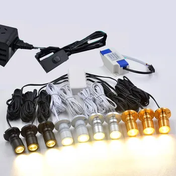 LED-kaappi valot 1 w 220v malli tiskin viiniä autotalli kit näyttely tapauksessa hylly spotlight 1 2/4/6/8/10/12 kpl