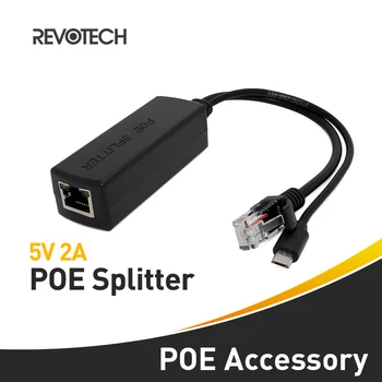 IEEE 802.3 af Standard & 5V 2A Lähtö 10/100M PoE-Splitter Mikro-USB-Liitin Power over Ethernet IP-Kamera
