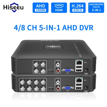 Hiseeu Mini 5 1 CCTV DVR 4CH 1080N TVI AHD CVI CVBS-IP-Kamera, Digitaalinen Video Tallennin 2MP 8-kanavainen AHD DVR CCTV Kamera Onvif