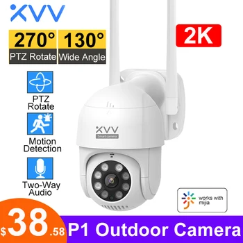 Xiaovv Smart P1 Ulkouima-2K Kamera 1296P 270° PTZ Käännä WiFi CCTV Webcam Humanoid Havaita Vedenpitävä Turvallisuus Kamerat Kotiin Mi