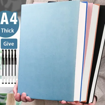A4-Notebook Ultra-paksu Paksuuntunut Notepad Liiketoiminnan Pehmeä Nahka Työtä Kokous Ennätys Kirja Office Päiväkirja Sketchbook Opiskelijat Söpö