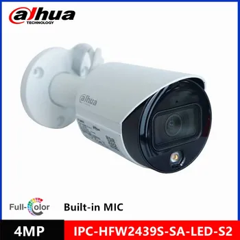 Alkuperäinen Dahua HFW2439S-SA-LED-S2 4MP POE-Lite Täyden Väri Sisäänrakennettu Mikrofoni Kiinteä Polttoväli Luoti Verkko Kamera